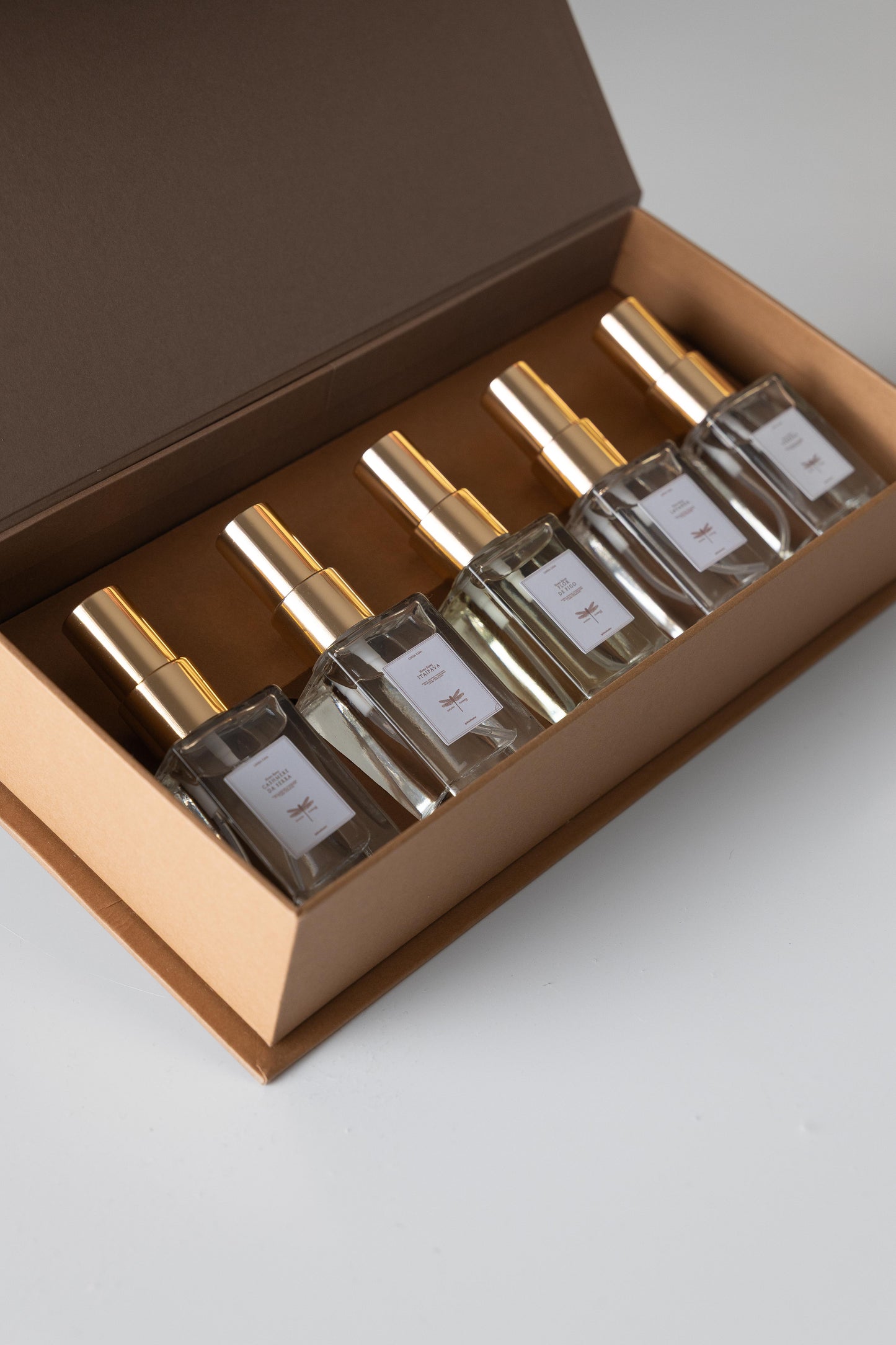 Caixa com Kit mini Home Spray - Lavanda, Verbena, Flor de Figo, Cashmere da Serra e Itaipava